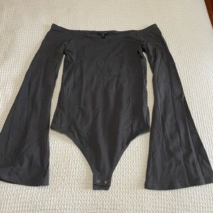Express XS bodysuit off the shoulder long sleeve
